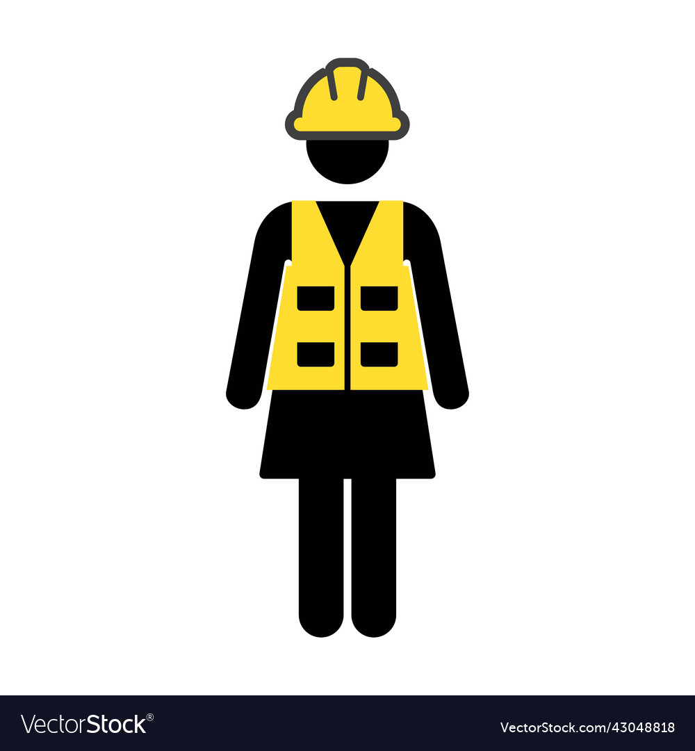 Survey worker icon female construction service