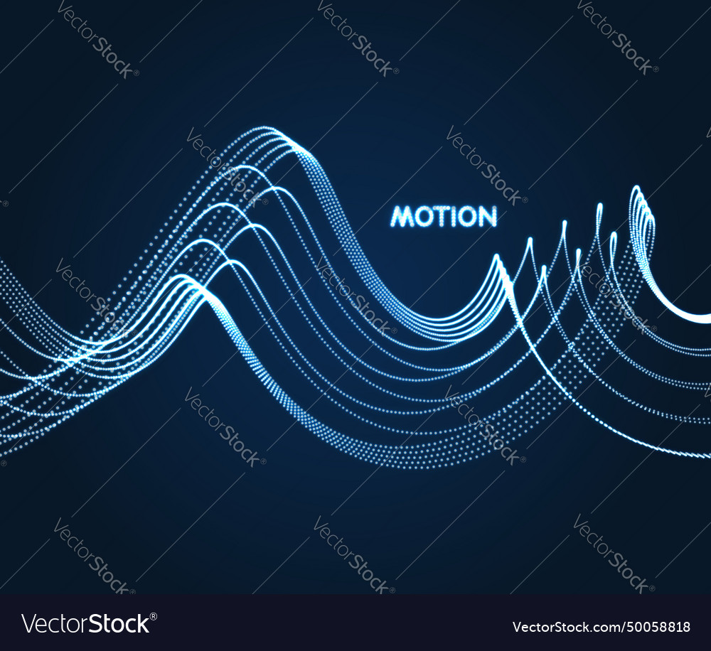 Wavy background array with dynamic particles vector image Wavy background array with dynamic particles