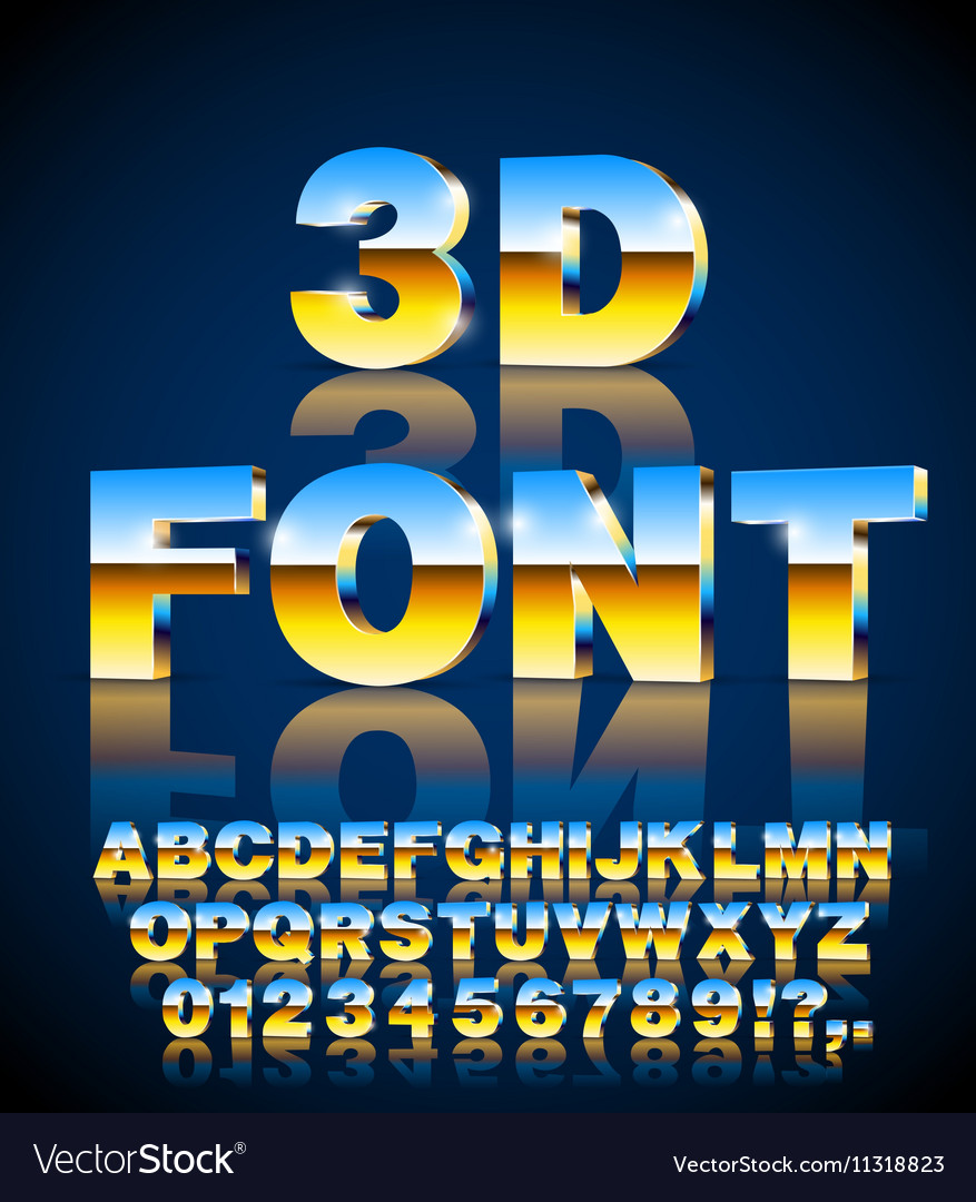 Download 3d font Royalty Free Vector Image - VectorStock