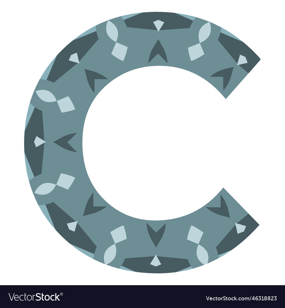 Alphabet letter c mandala Royalty Free Vector Image