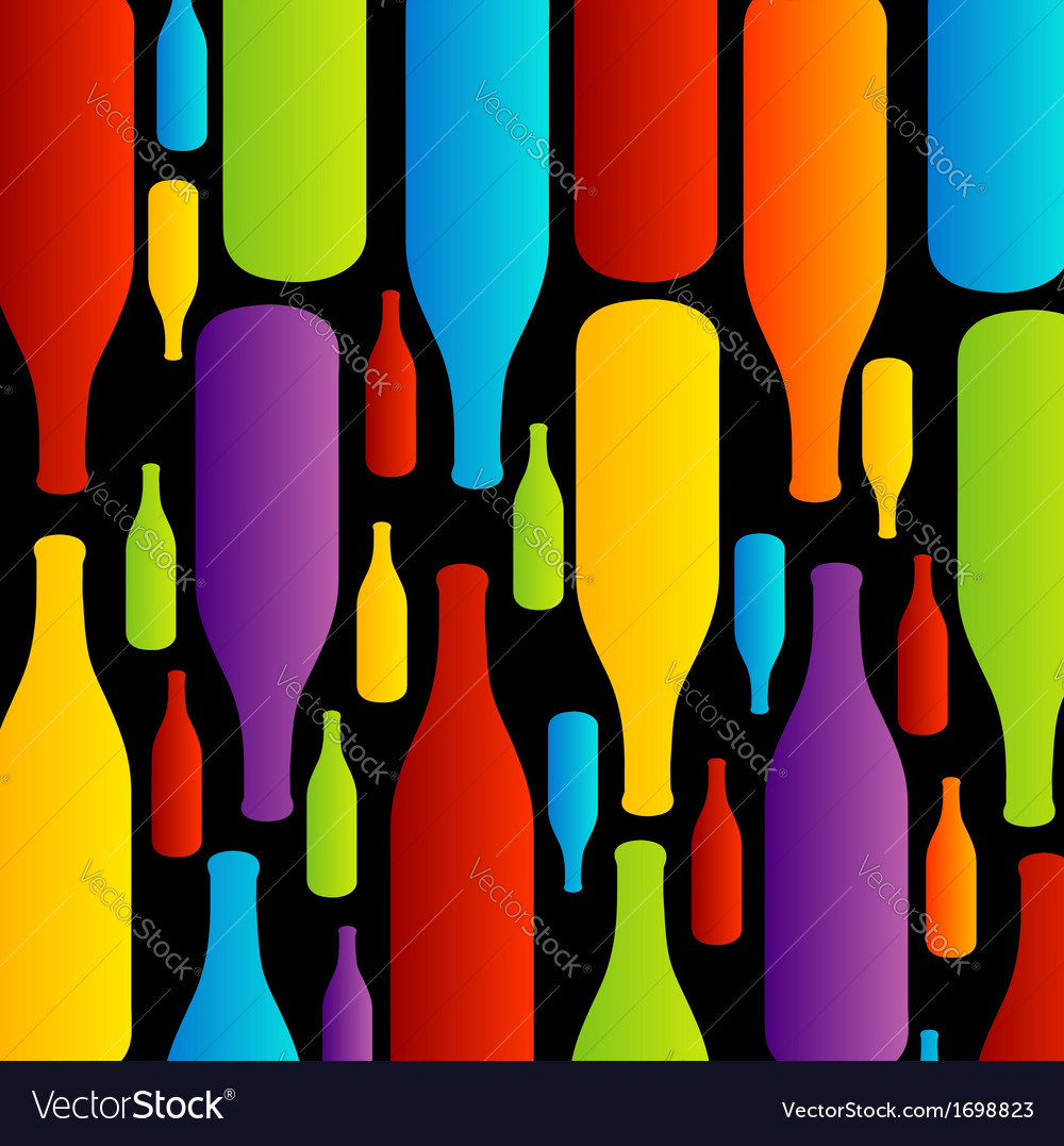 Background with colorful bottles