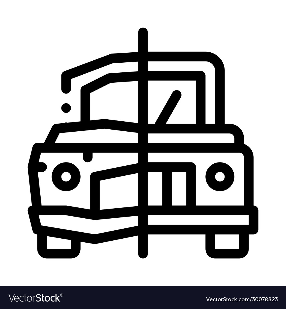 Crashed and fixed icon outline vector image Crashed and fixed icon outline