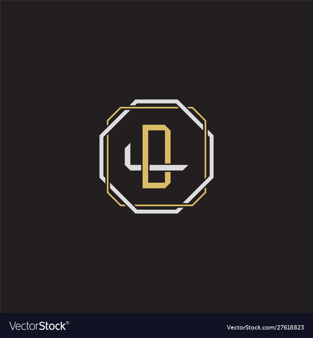 Dl initial letter overlapping interlock logo