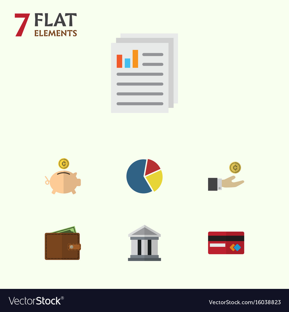 Flat icon incoming set of document graph
