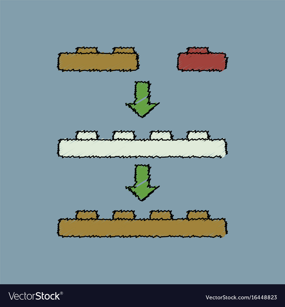 Flat shading style icon lego constructor