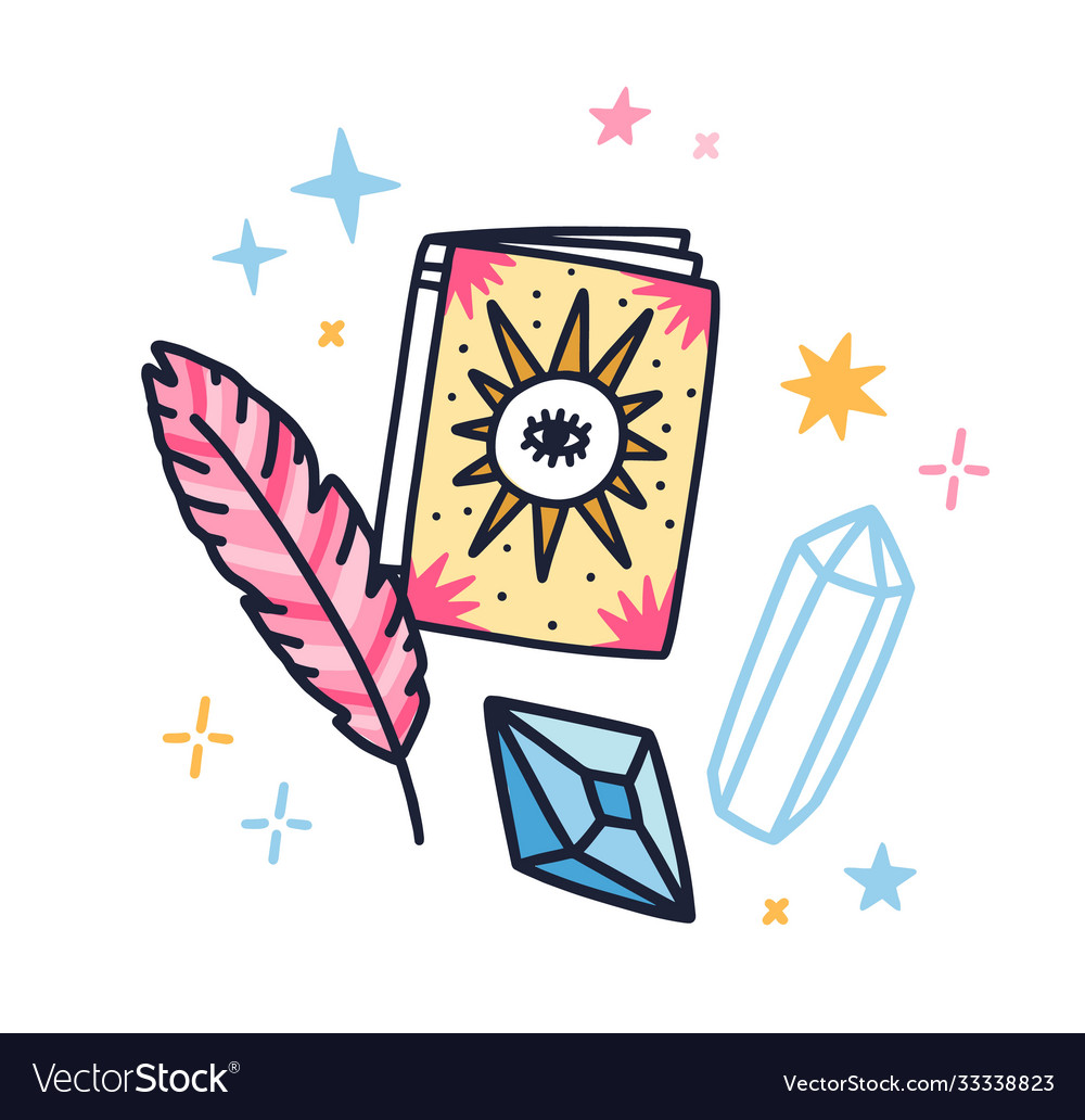 Magical Spellbook with Crystals