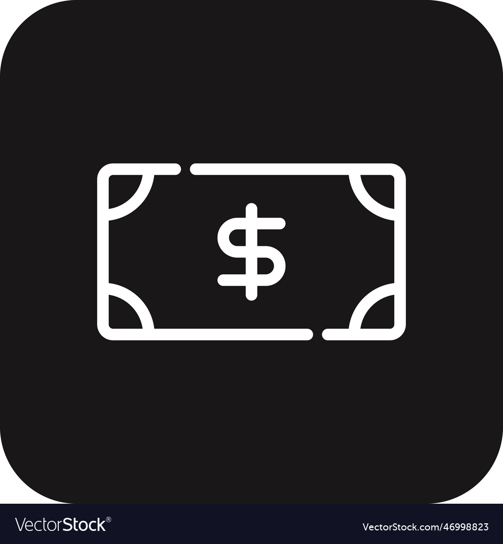 Money business icon with black filled line style