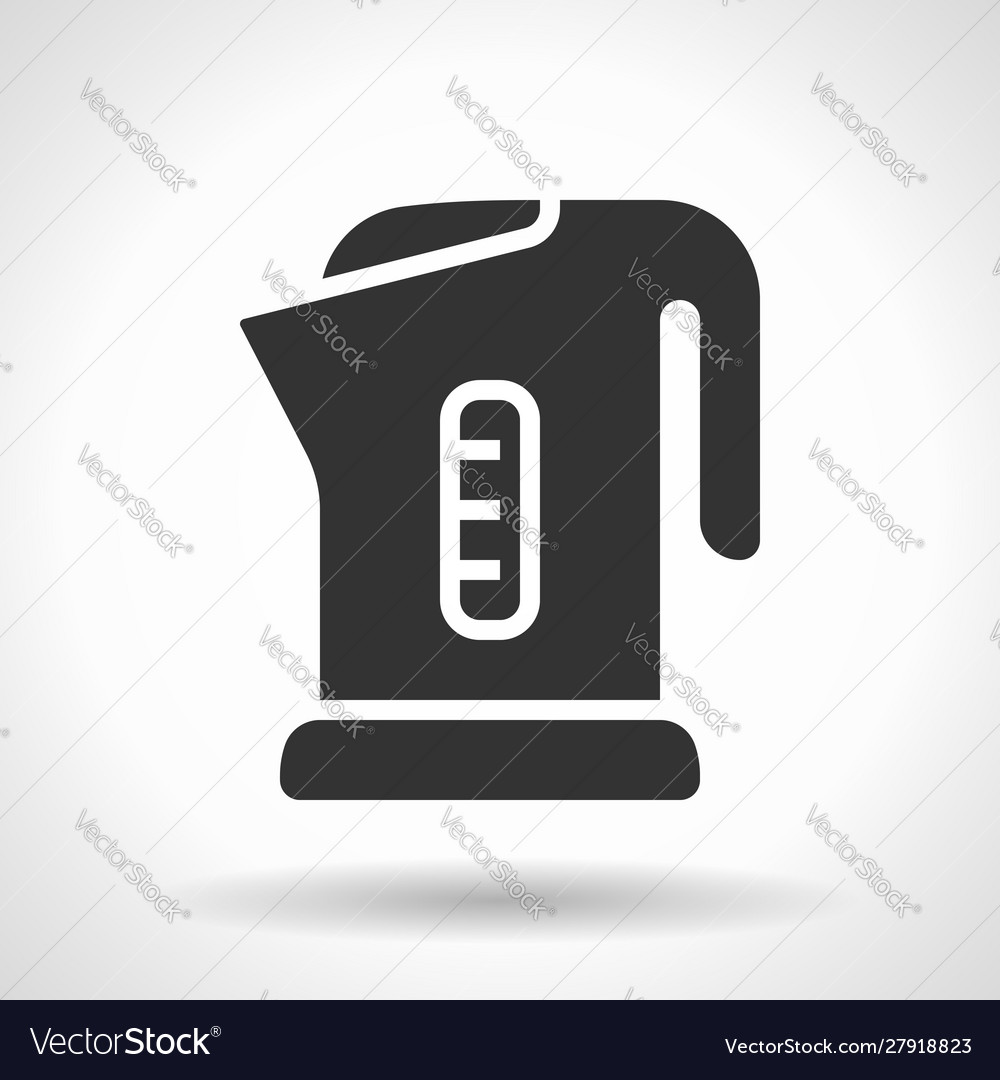 Monochromatic electric kettle icon with hovering