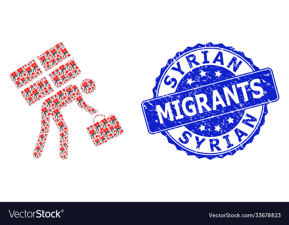 Rubber syrian migrants round seal and fractal