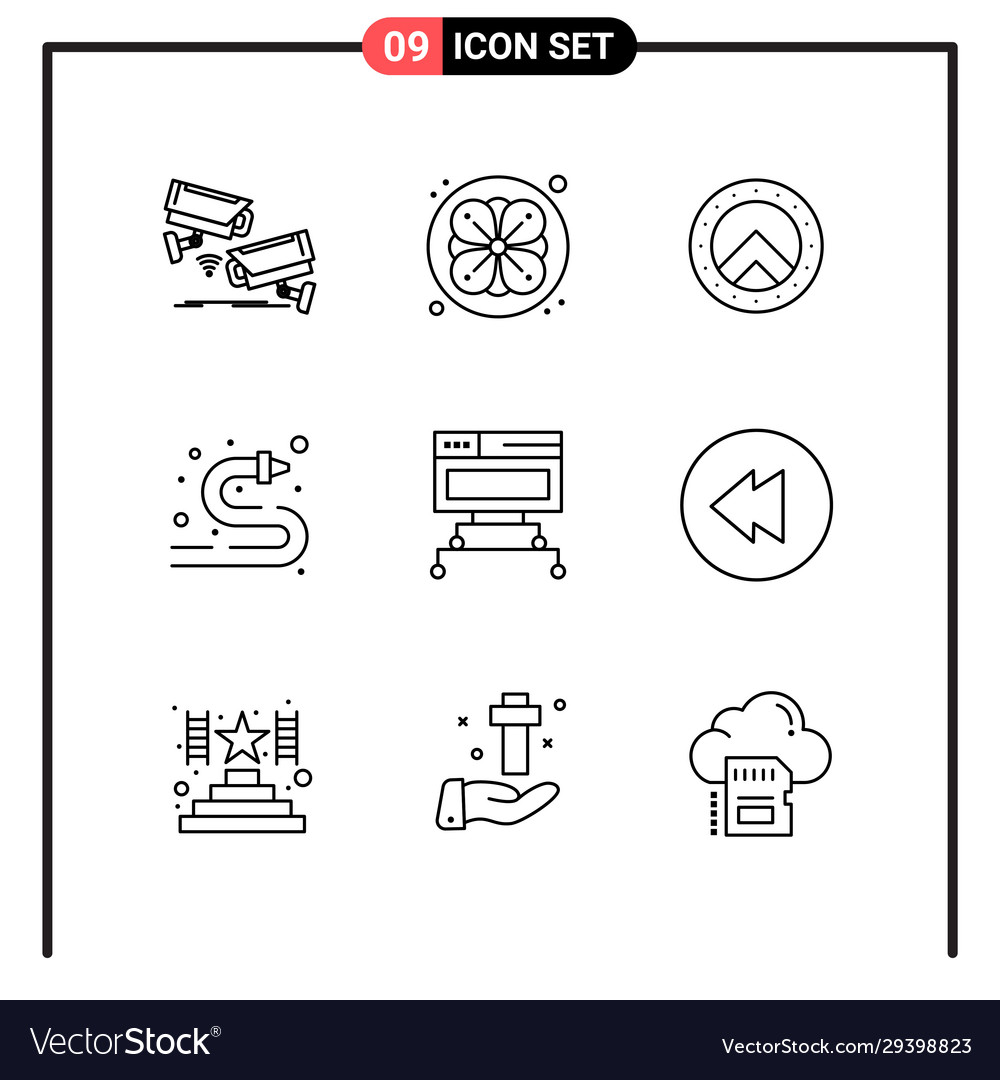 Set 9 line style icons for web and mobile