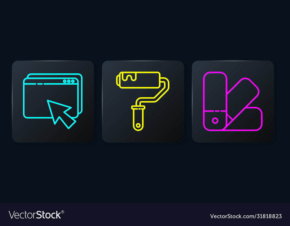 Set line web design and development color palette vector image Set line web design and development color palette