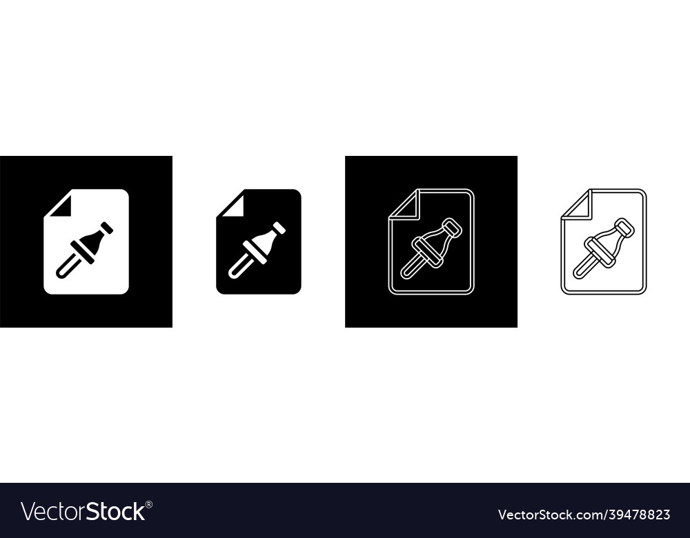 Set note paper with pinned pushbutton icon vector image Set note paper with pinned pushbutton icon