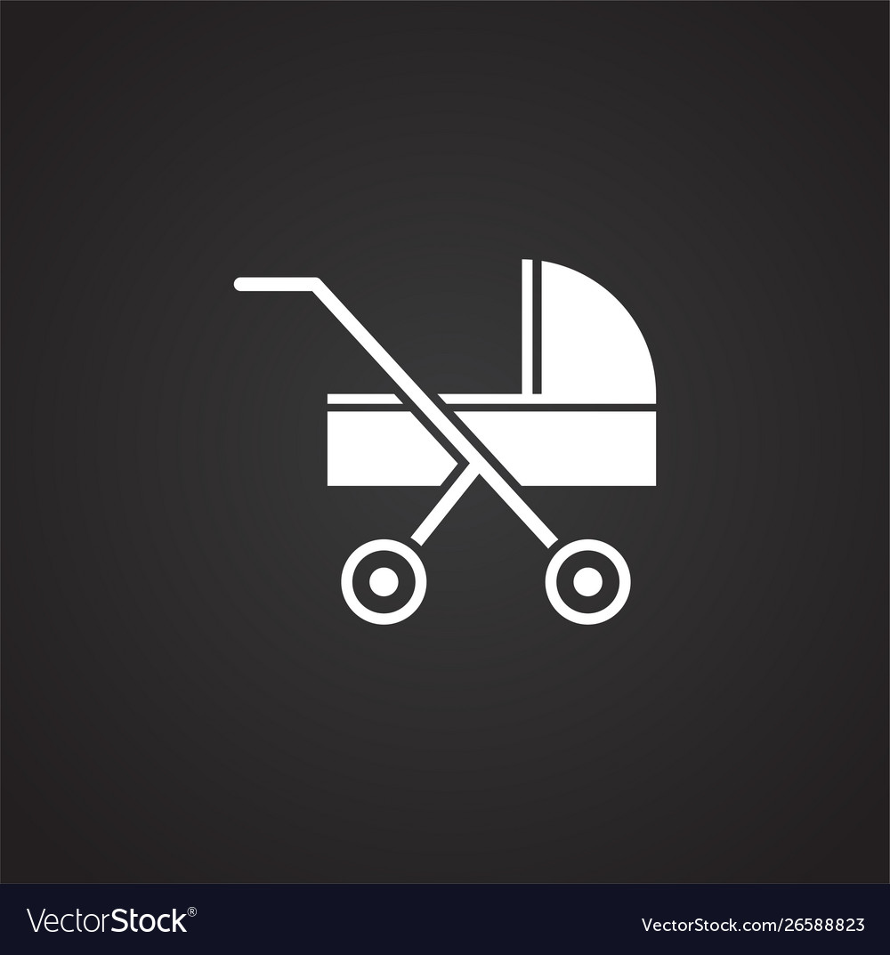 Stroller icon on background for graphic and web Vector Image Stroller icon on background for graphic and web