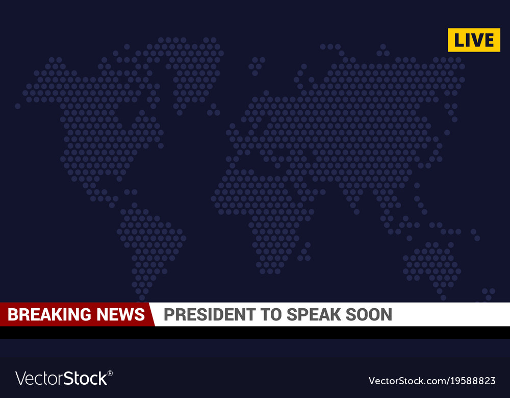 Tv Breaking News Screen Background Royalty Free Vector Image