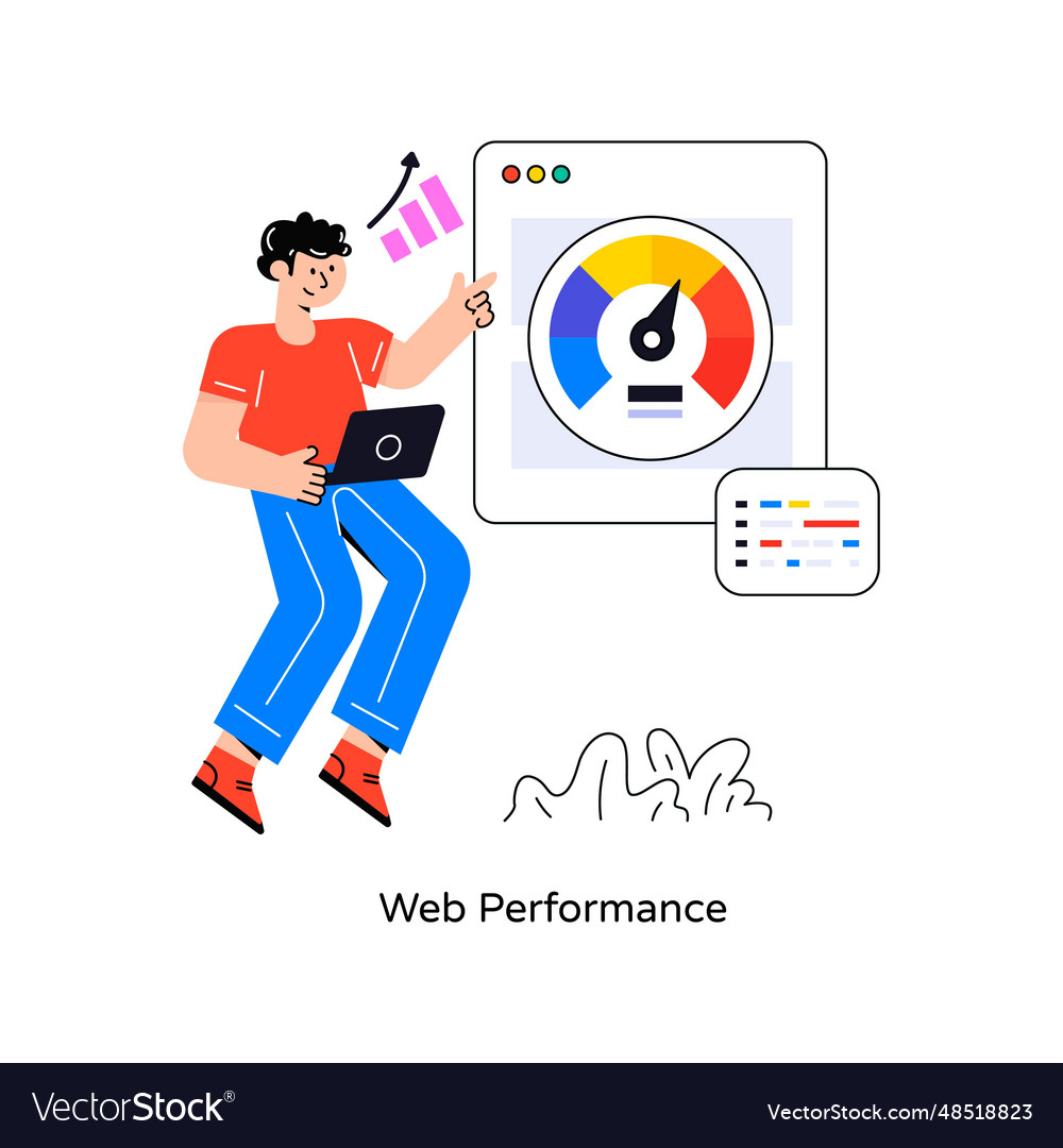 Web performance flat style design