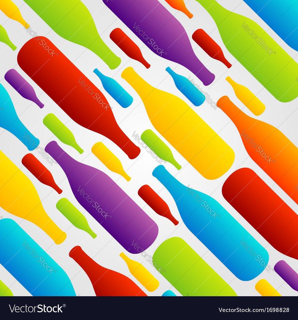 Background with colorful bottles