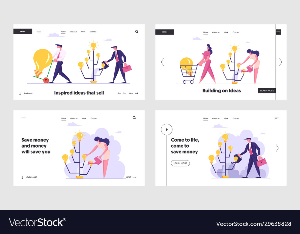 Brainstorm idea creation insight website landing