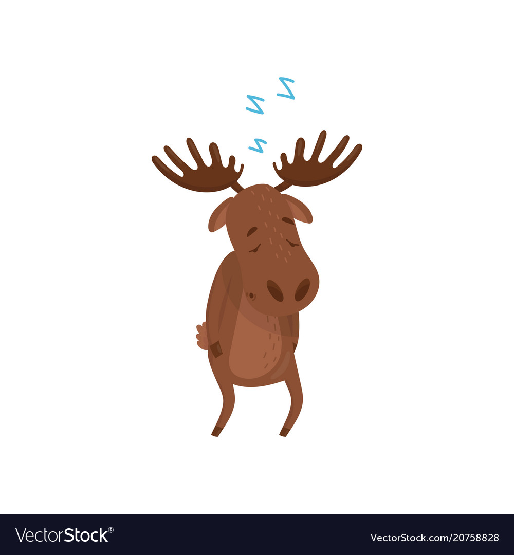 Cartoon character of sleepwalker moose wild vector image Cartoon character of sleepwalker moose wild