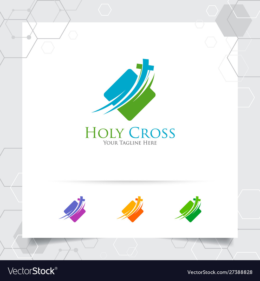 Christian cross logo design with concept