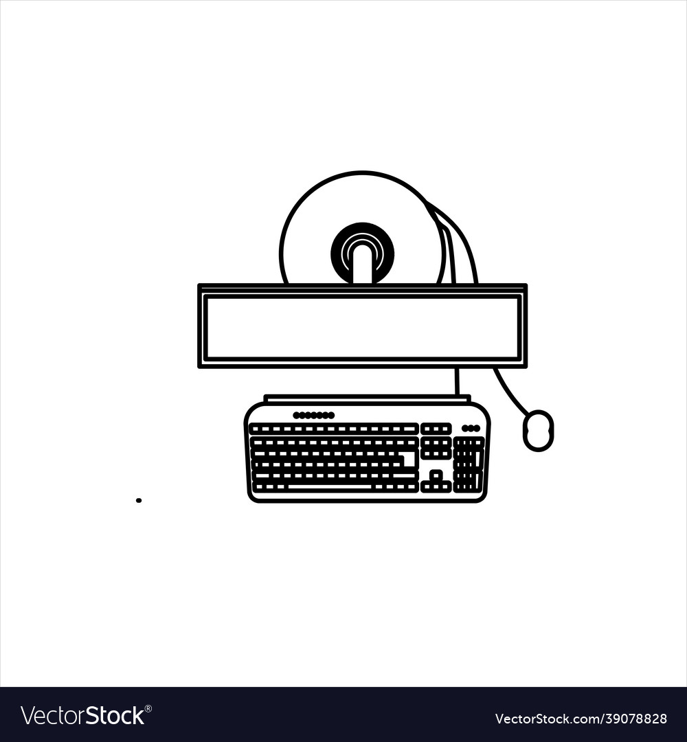 Computer sketch design from above vector image Computer sketch design from above