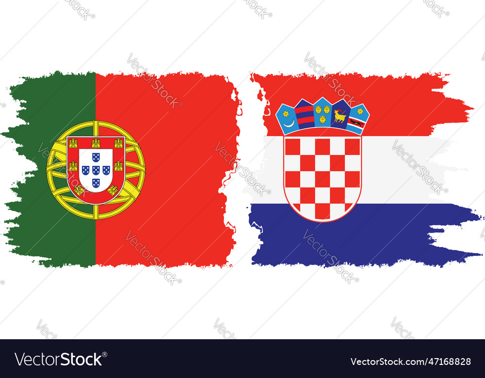 Kroatien und portugal grunge flags verbindung