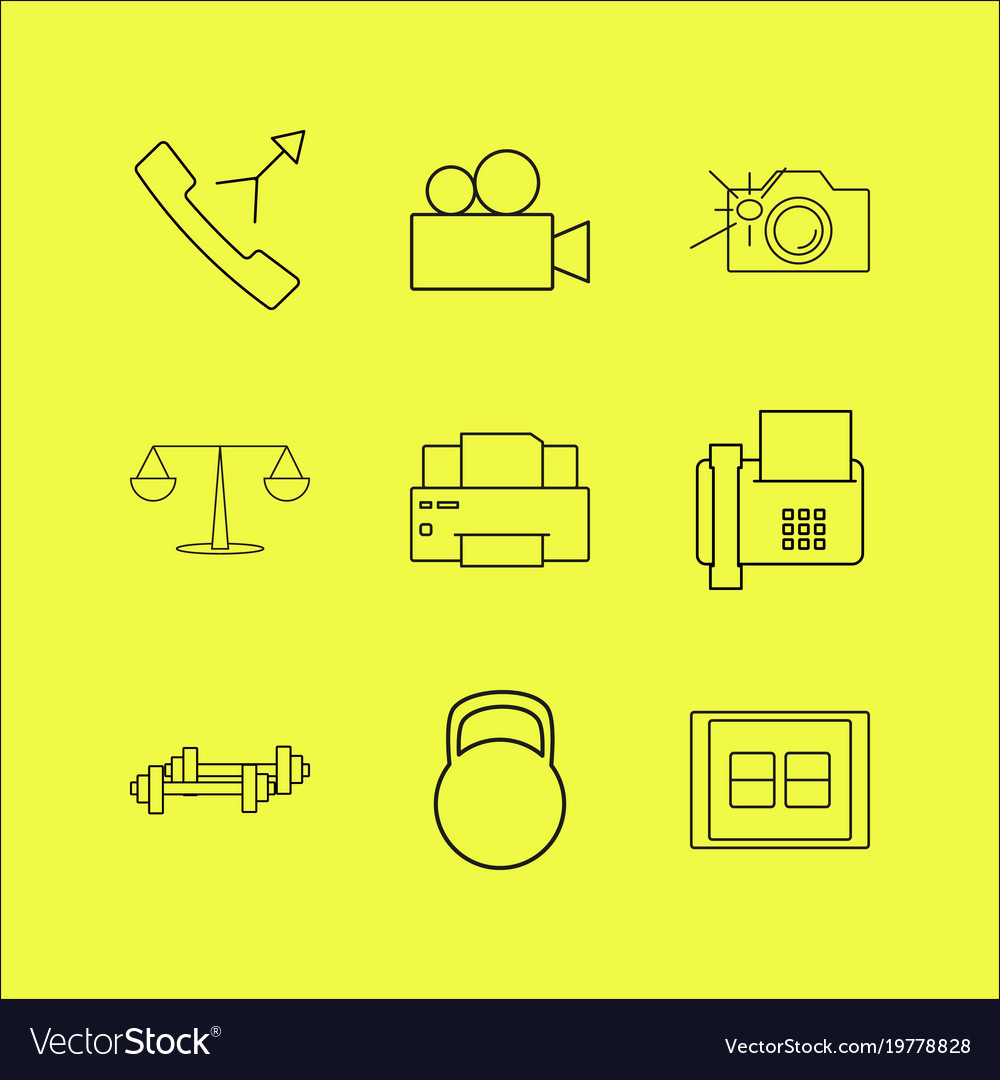 Devices linear icon set simple outline icons