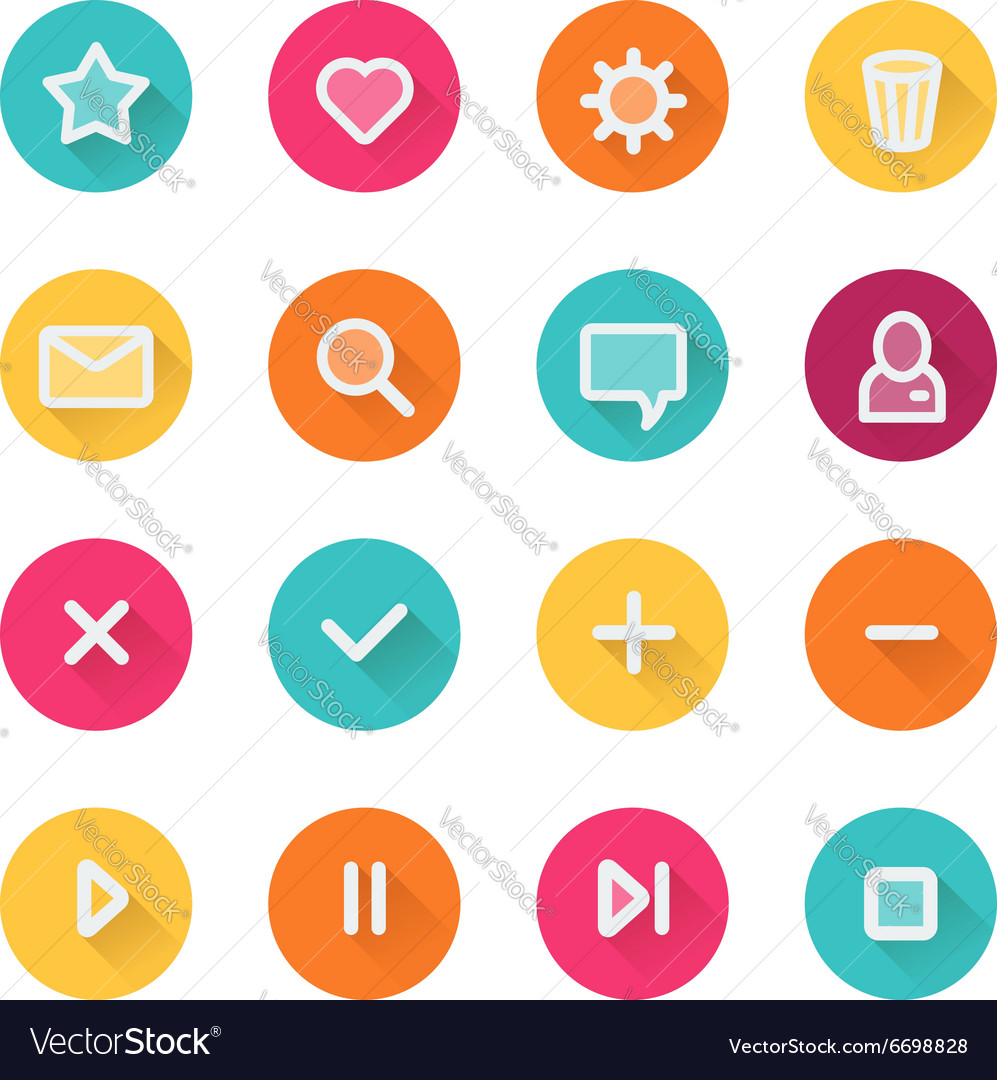 Flache ui Designelemente - Set von Basis-Web-Symbolen