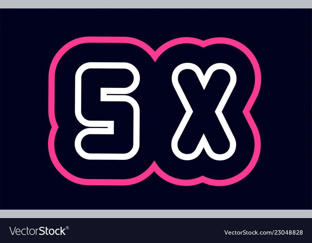 Pink white blue alphabet combination letter sx s