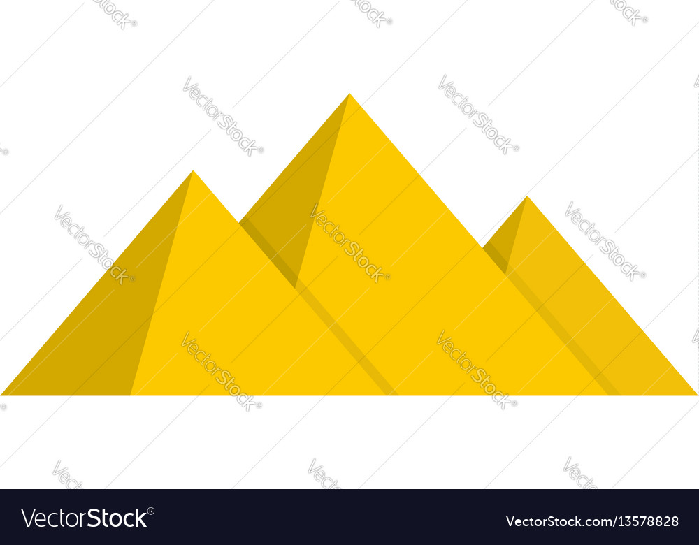 Pyramide icon flat style Royalty Free Vector Image