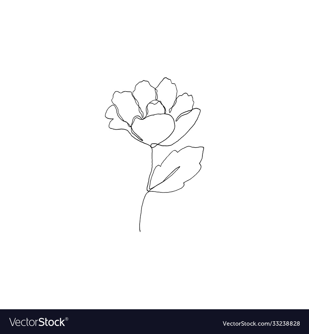 Simple continuous line art design vector image Simple continuous line art design