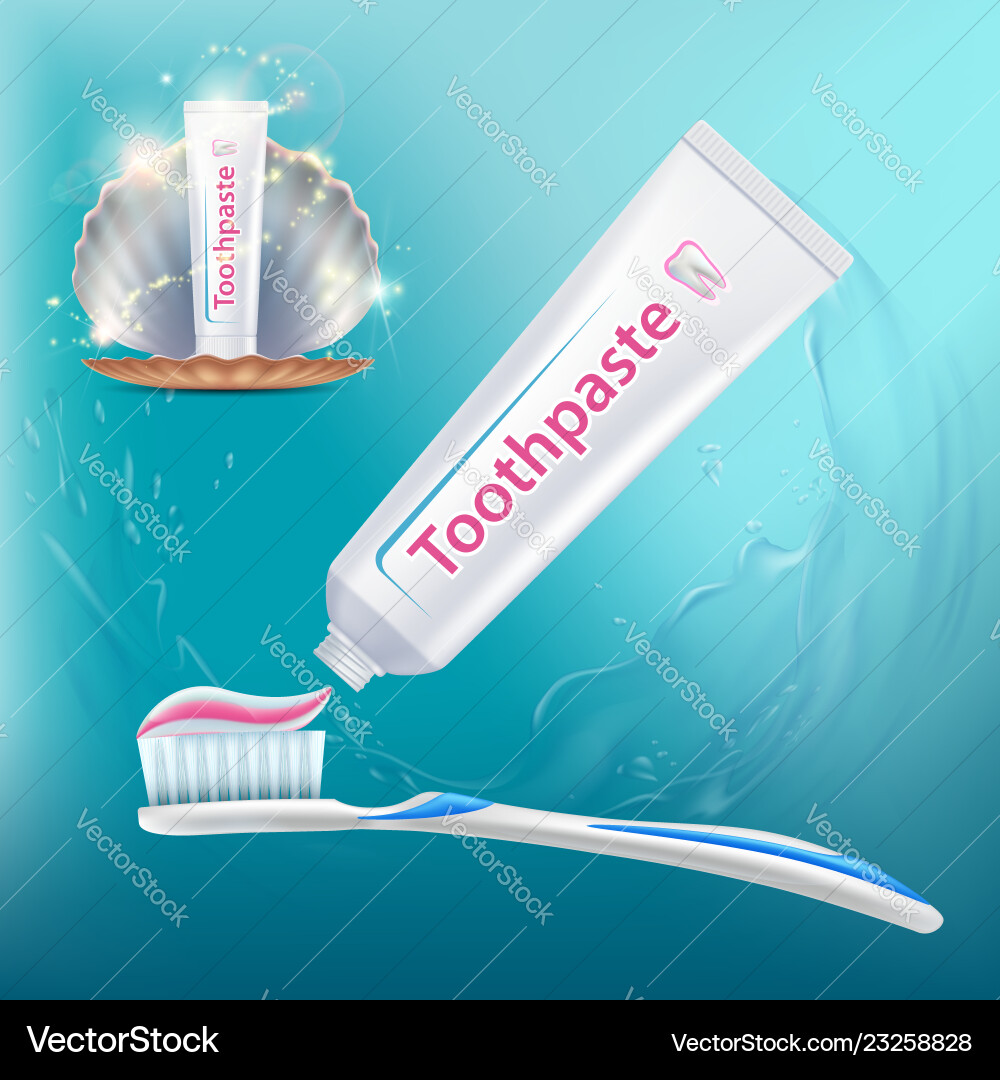 Toothbrush with toothpaste Royalty Free Vector Image