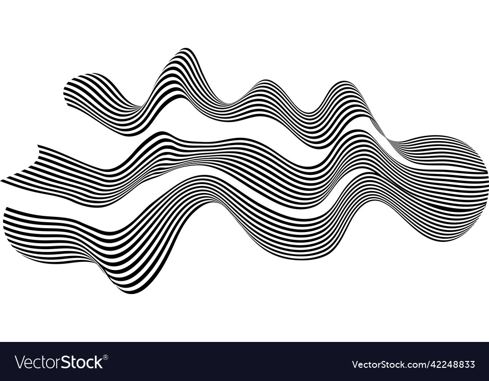 Abstract black and white stripe liquefy wave line