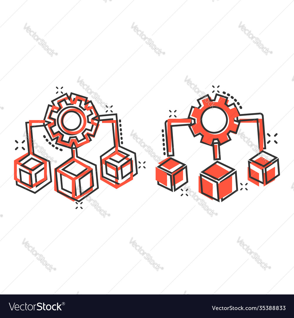 Api technology icon in comic style algorithm vector image Api technology icon in comic style algorithm