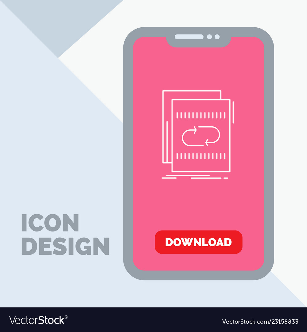 Audio file loop mix sound line icon in mobile vector image Audio file loop mix sound line icon in mobile