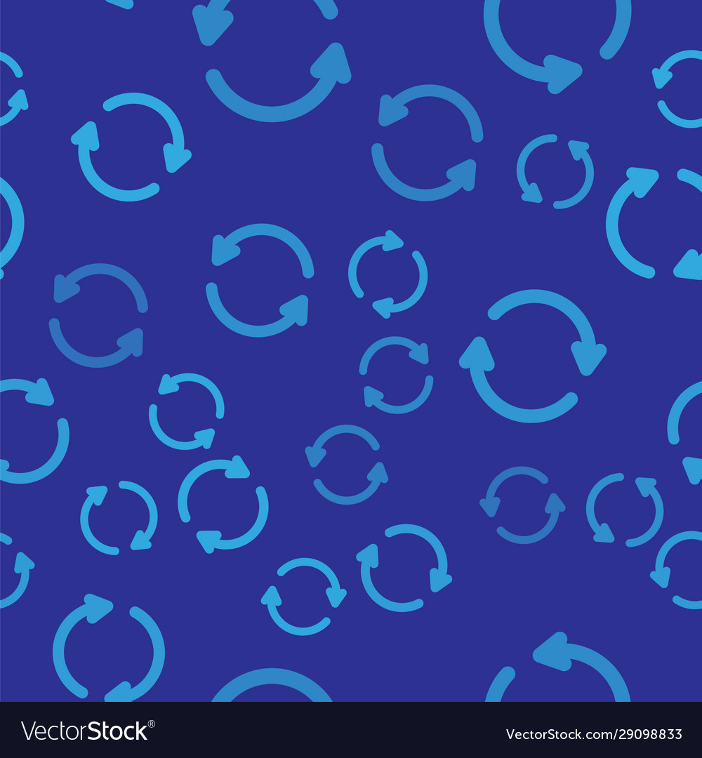 Blue refresh icon isolated seamless pattern