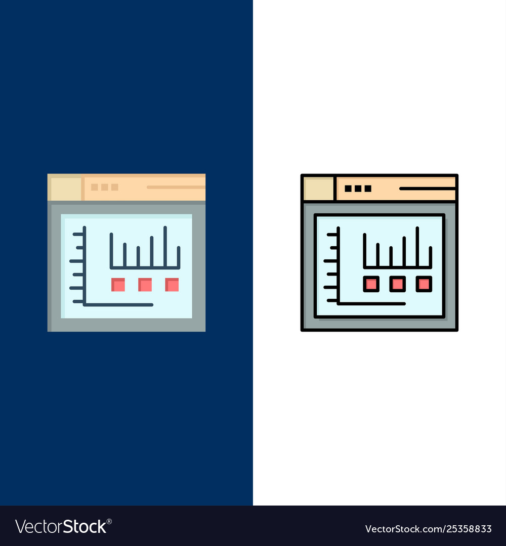 Browser internet web static icons flat and line