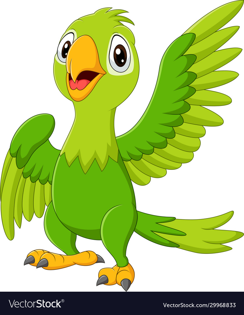 Cartoon happy parrot isolated on white background Vector Image