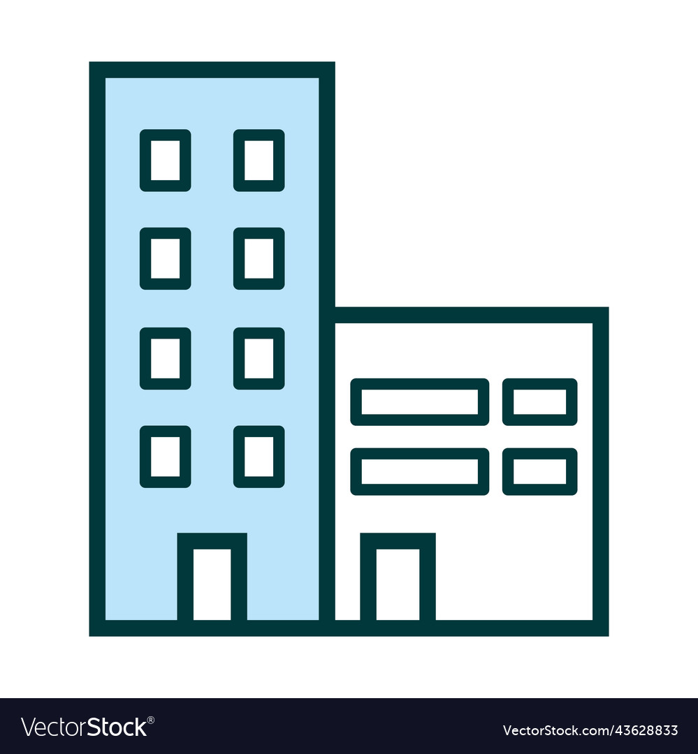 City building linear style Royalty Free Vector Image