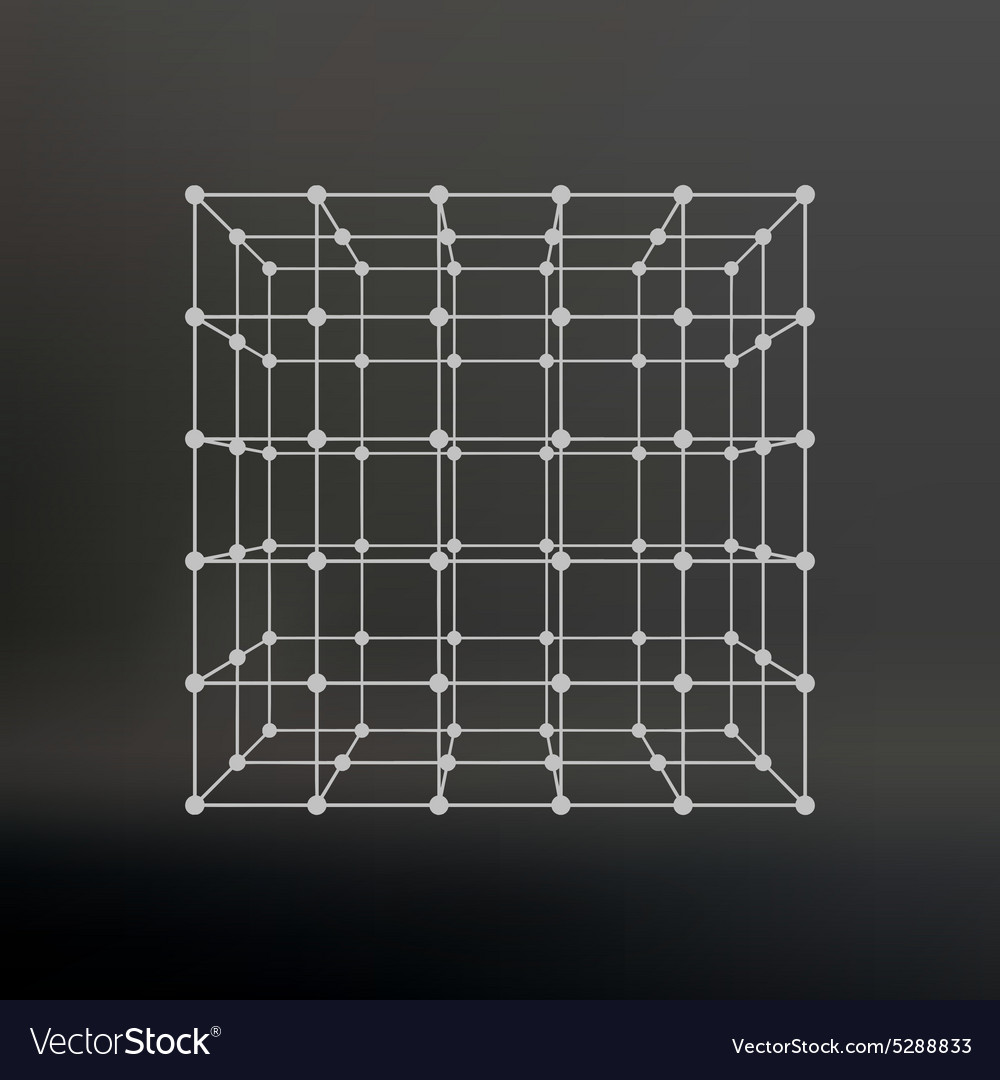 Cube of lines and dots