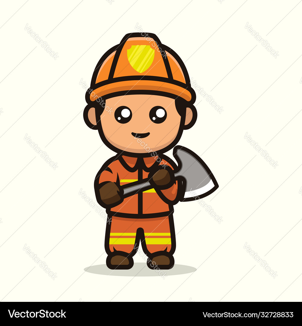 Cute firefighter Royalty Free Vector Image - VectorStock
