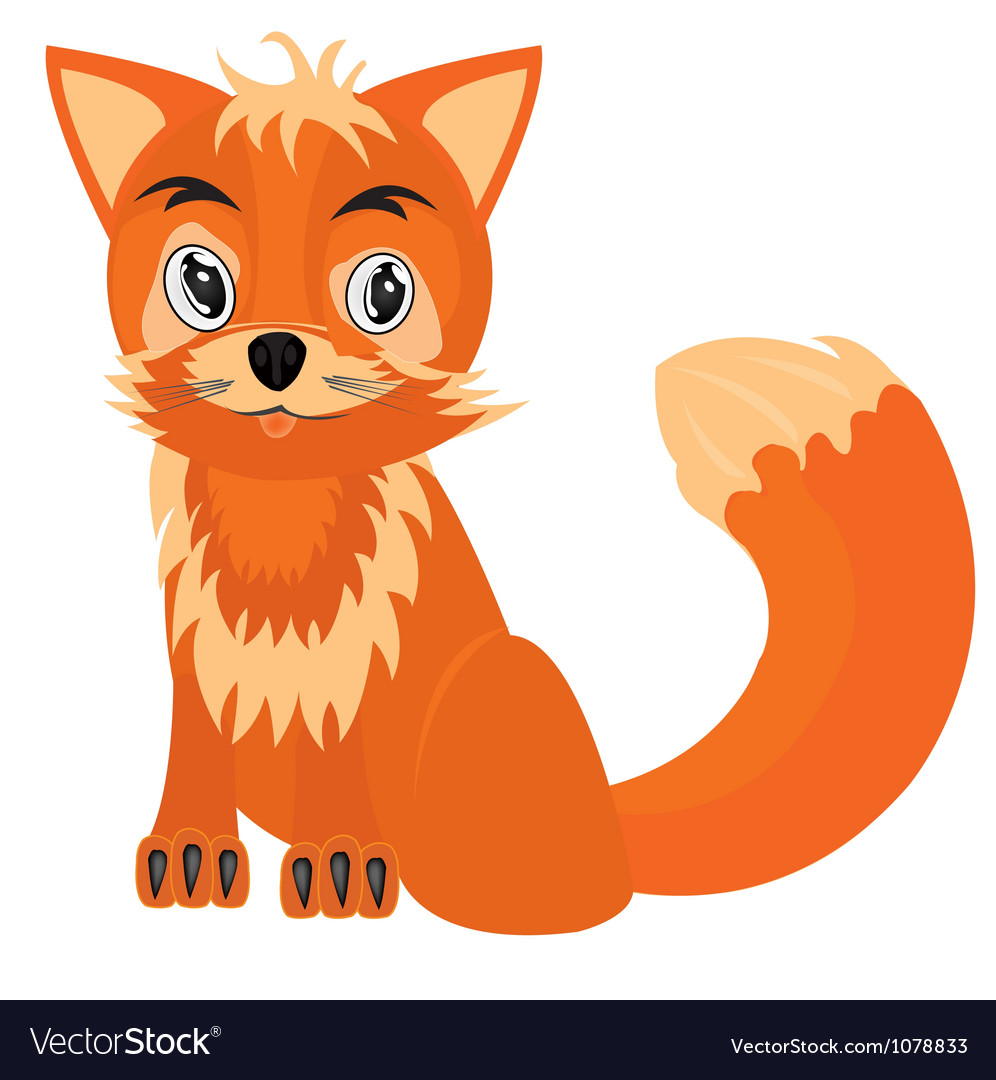 Drawing of the fox on white background