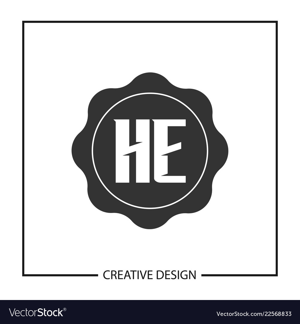 Initial he letter logo template design