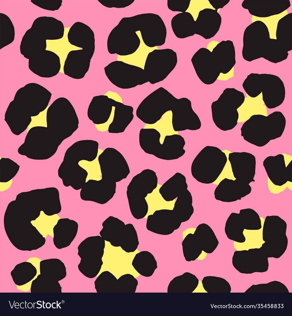 Leopard print seamless background pattern black vector image Leopard print seamless background pattern black