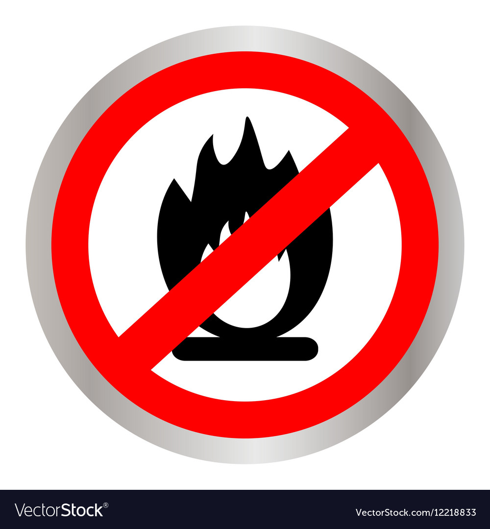 No fire flame sign icon symbol stop Royalty Free Vector