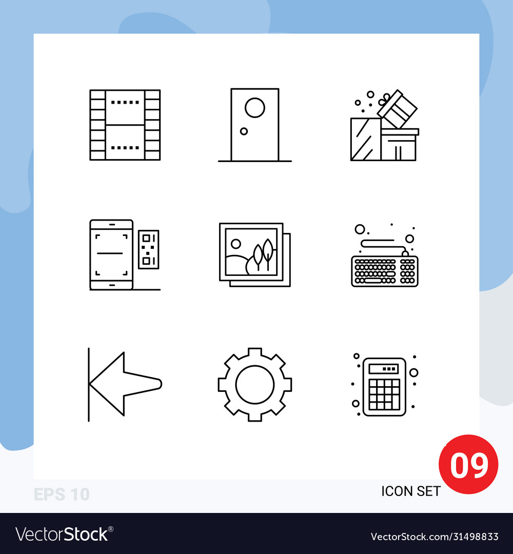 Outline pack 9 universal symbols scan code