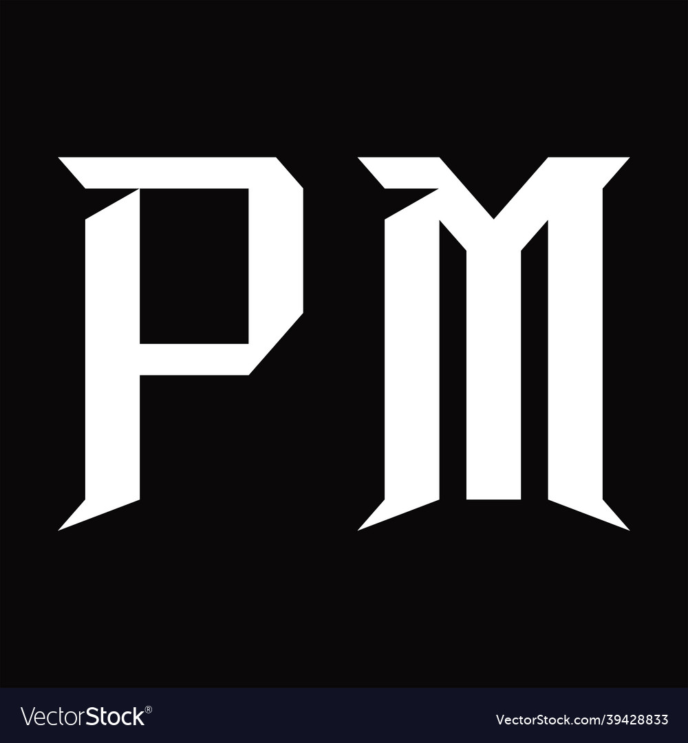 Pm logo monogram with slice shape design template Vector Image Pm logo monogram with slice shape design template