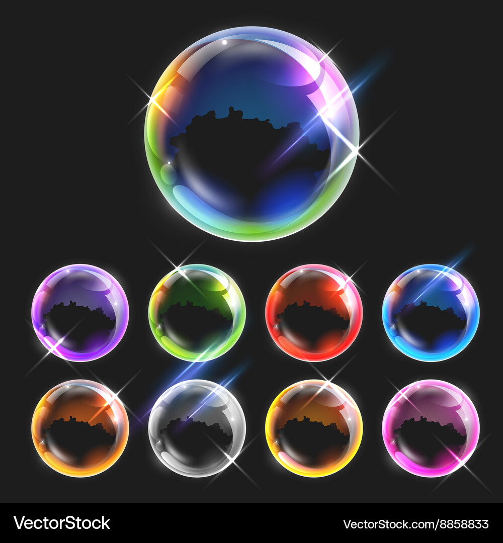 Realistic transparent soap bubbles Royalty Free Vector Image