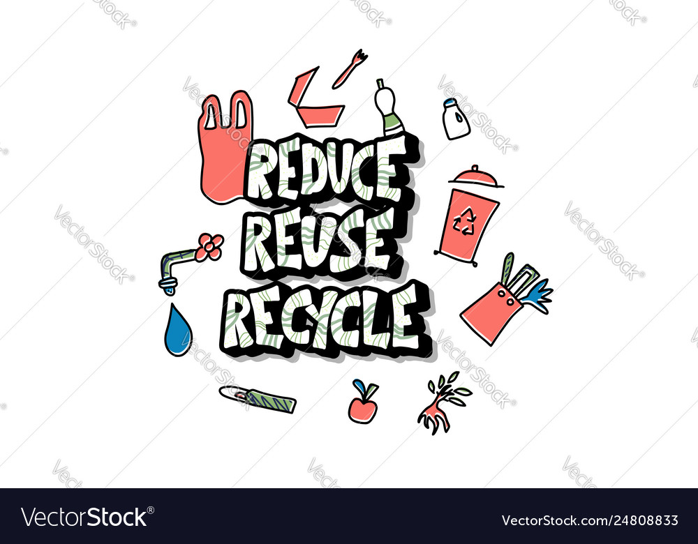 Reduce reuse recycle concept design vector image Reduce reuse recycle concept design