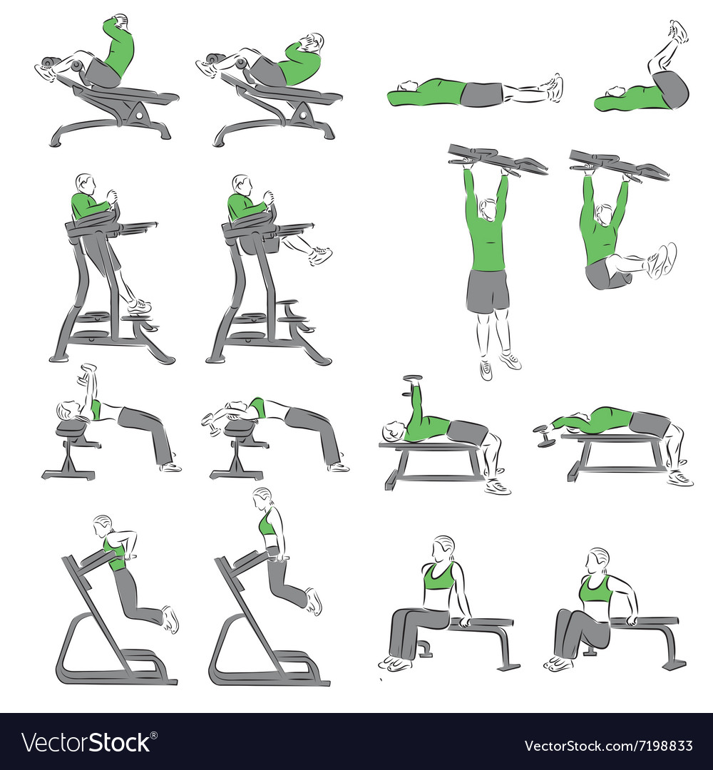 Set of systematic bodybuilding exercises