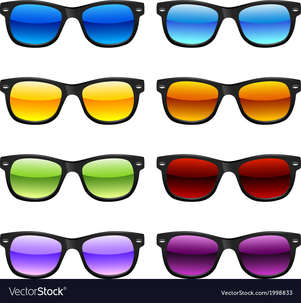 Sun glases set Royalty Free Vector Image - VectorStock